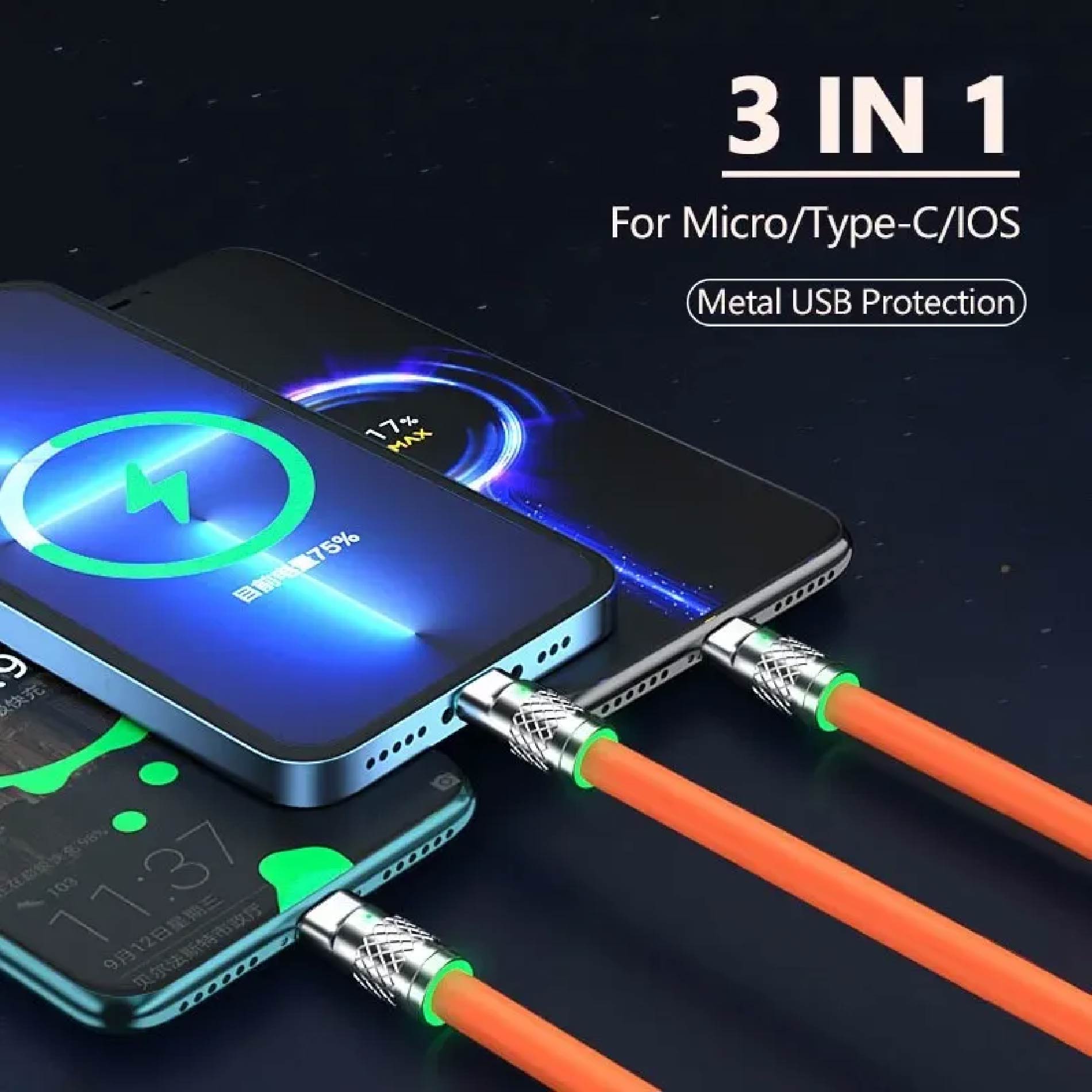 Miniatura 2 de Cable Multiple 3 En 1 Carga Super Rápida